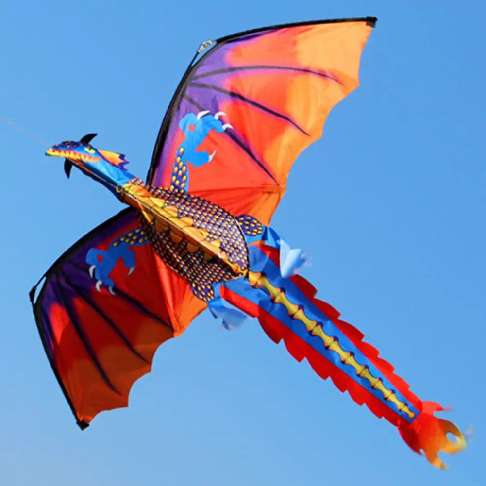 Outdoor Colorful 3D Dragon Flying Kite with 100M Tail Line Animal Kites Children Kids Toys for Outdoor Fun Toy