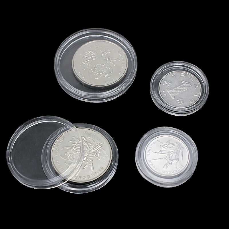 10Pcs/Lot Transparent Plastic Coin Holder Coin Collecting Box Case for Coins Storage Capsules Protection Boxes Container 18-40Mm