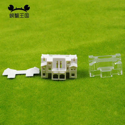 2Pcs Miniature House Miniature City Scenery 1/500 1/800 HO Scale Model Train OO Gauge Railway Accessories Model Building Diorama